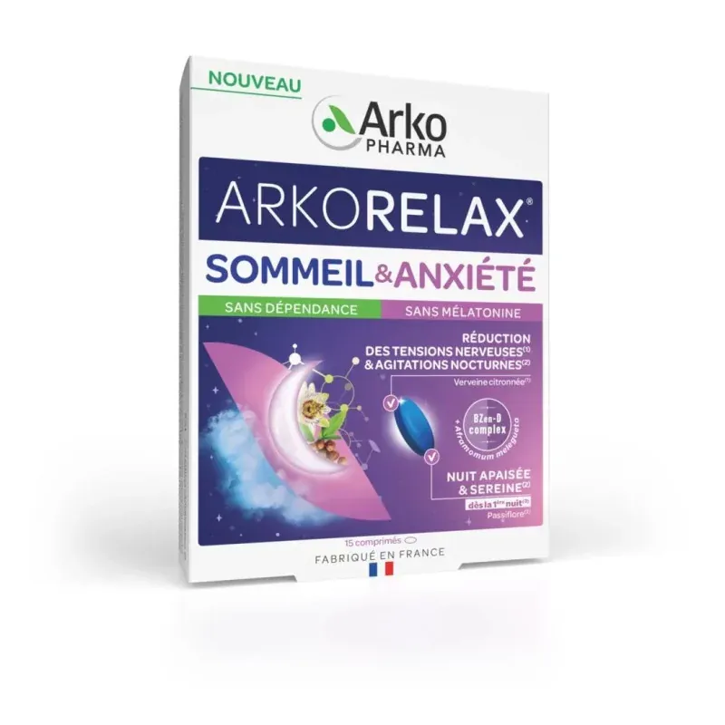 Arkopharma Arkorelax Sommeil & Anxiété 15 comprimés - Univers Pharmacie
