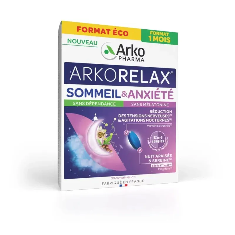 Arkopharma Arkorelax Sommeil & Anxiété 30 comprimés