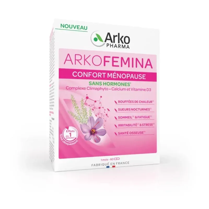 Arkopharma Arkofemina Confort Ménopause sans hormones 60 gélules - Univers Pharmacie
