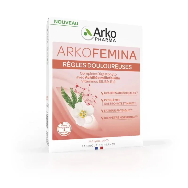 Arkopharma Arkofemina Règles Douloureuses 30 comprimés - Univers Pharmacie