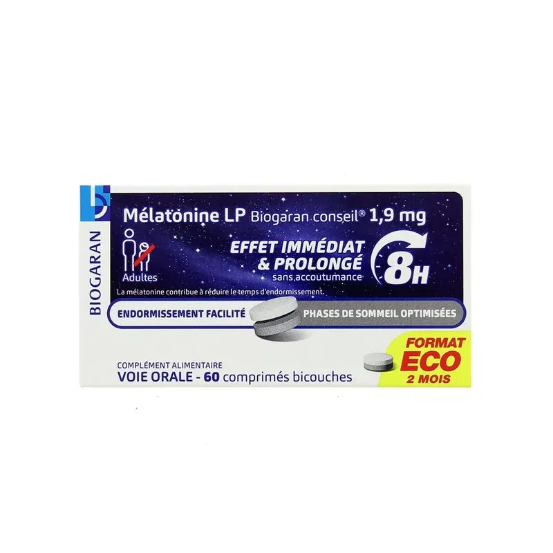 Biogaran Conseil Mélatonine LP 1,9mg 60 comprimés - Univers Pharmacie
