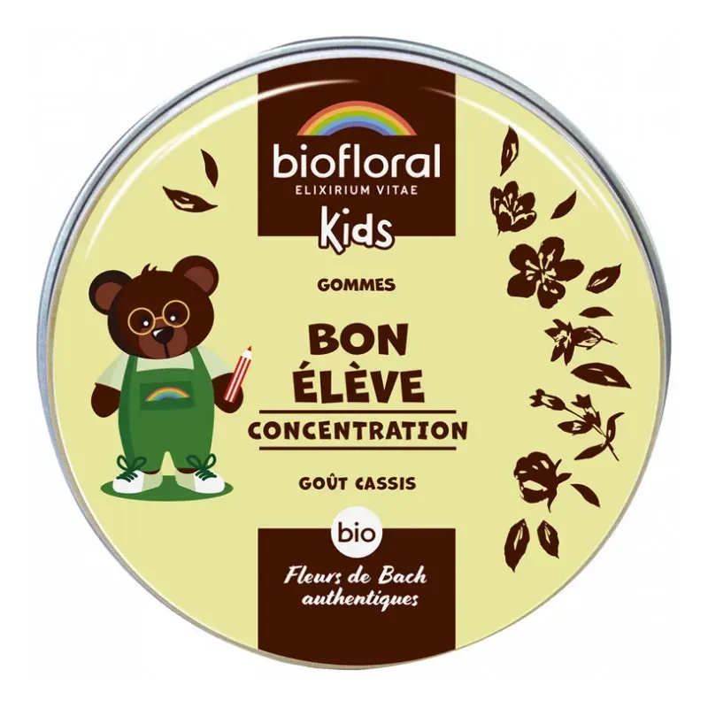 Biofloral Kids Gommes Bon Élève Concentration Bio 45g - Univers Pharmacie