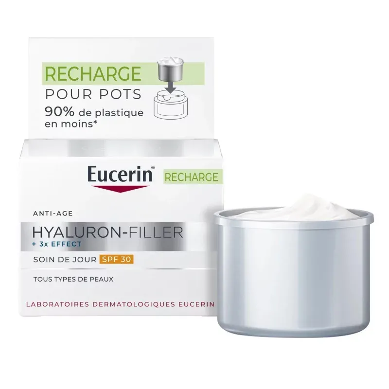 Eucerin Hyaluron-Filler + 3x Effect Soin de Jour SPF30 Recharge 50ml - Univers Pharmacie Eucerin Hyaluron-Filler + 3x Effect Soin de Jour SPF30 Recharge 50ml - Univers Pharmacie