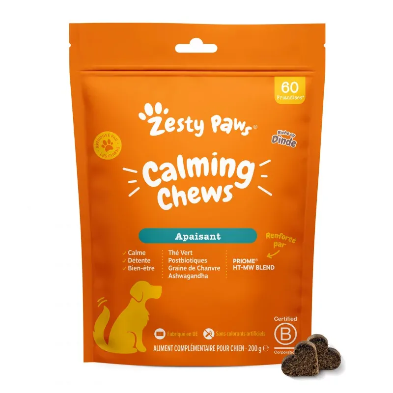 Zesty Paws Calming Chews Apaisant 60 bouchées - Univers Pharmacie