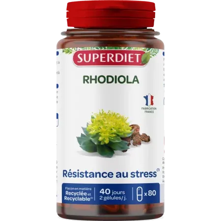 Superdiet Rhodiola Bio 80 gélules - Univers Pharmacie