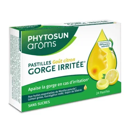 Phytosun Arôms Pastilles sans Sucres Citron X24 - Univers Pharmacie