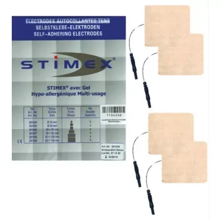 Stimex Électrodes Autocollantes Tens 80X130mm X4 - Univers Pharmacie