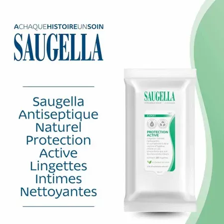 Saugella Protection Active Lingettes Intimes Nettoyantes X15 - caractéristiques