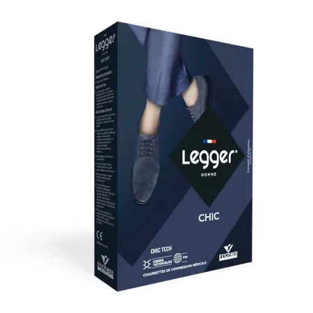 Legger Chic Tech Chaussettes de Compression Médicale T2 Long Pied Ouvert Beige - Univers Pharmacie
