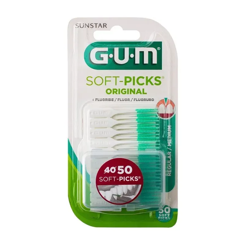 GUM Soft-Picks Original Fluoride Medium 50 bâtonnets - Univers Pharmacie