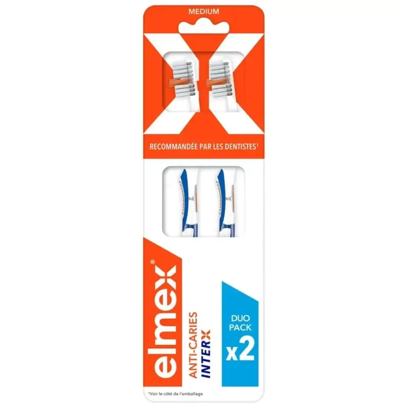 Elmex Anti-Caries Inter X Brosse à Dents Medium X2 - Univers Pharmacie