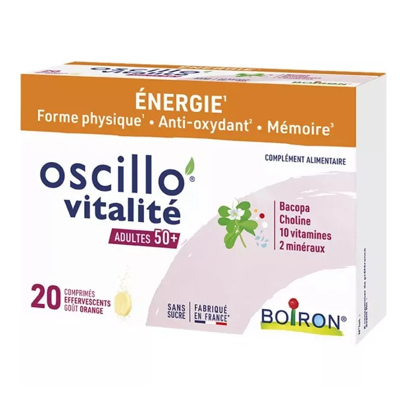 Boiron Oscillo'vitalité 50+ 20 comprimés effervescents - Univers Pharmacie Boiron Oscillo'vitalité 50+ 20 comprimés effervescents - Univers Pharmacie