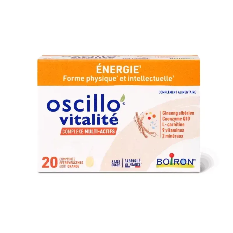 Boiron Oscillo'vitalité 20 comprimés effervescents - Univers Pharmacie Boiron Oscillo'vitalité 20 comprimés effervescents - Univers Pharmacie