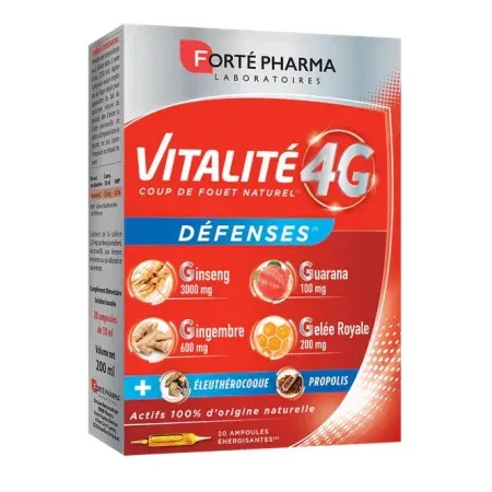 Forté Pharma Vitalité 4G Défenses 20 ampoules - Univers Pharmacie