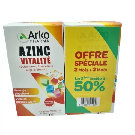 Arkopharma Azinc Vitalité 2X120 gélules - Univers Pharmacie