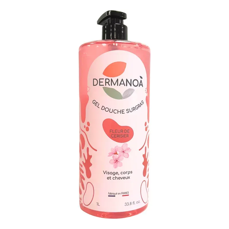 Dermanoa Gel Douche Surgras Fleur de Cerisier 1L - Univers Pharmacie