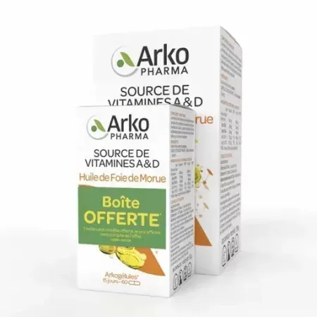 Arkopharma Arkogélules Huile de Foie de Morue 220+60 gélules - Univers Pharmacie