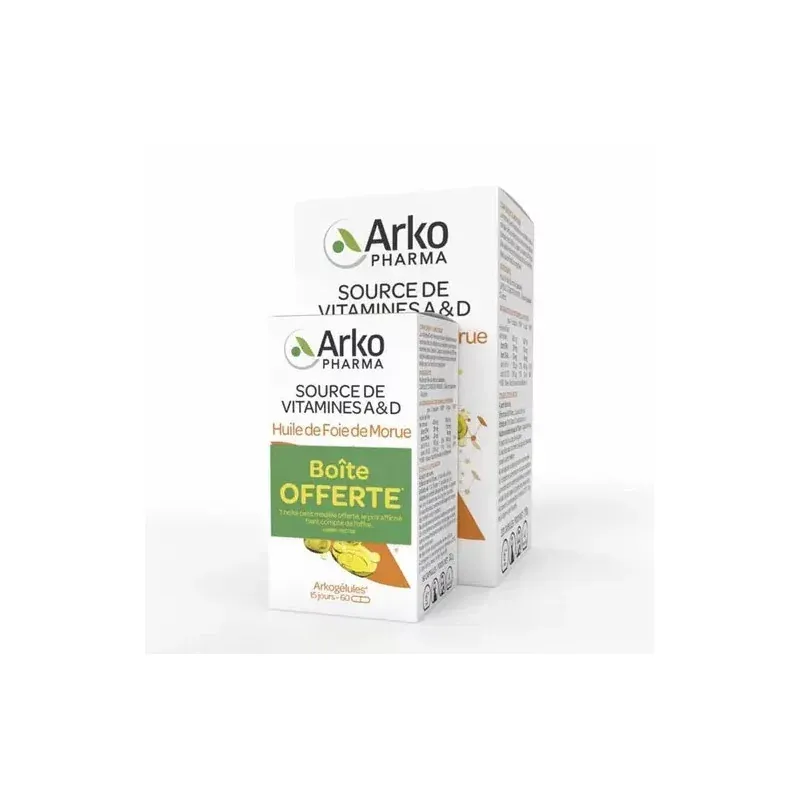 Arkopharma Arkogélules Huile de Foie de Morue 220+60 gélules - Univers Pharmacie