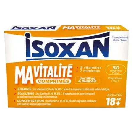 Isoxan Ma Vitalité Adultes 18ans+ 30 comprimés - Univers Pharmacie