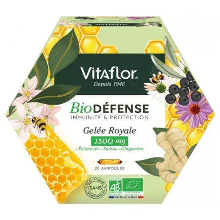 Vitaflor BioDéfense Gelée Royale 1500mg 20 ampoules - Univers Pharmacie
