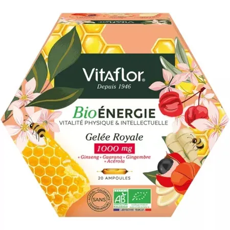 Vitaflor BioEnergie Gelée Royale 1000mg 20 ampoules - Univers Pharmacie