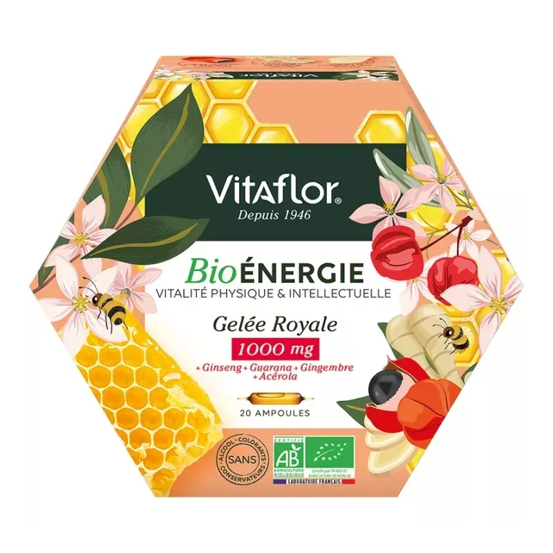 Vitaflor BioEnergie Gelée Royale 1000mg 20 ampoules - Univers Pharmacie