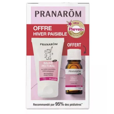 Pranarôm PranaBB Hiver Paisible Baume Pectoral + Solution Défenses Naturelles - Univers Pharmacie