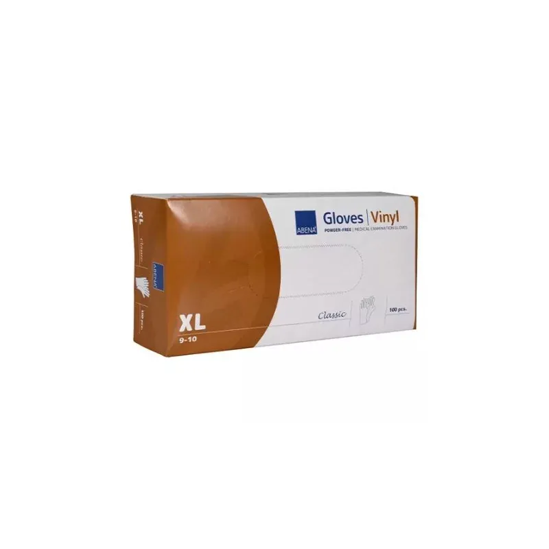 Abena Gants Vinyle Non Poudrés Taille XL 9-10 X100 - Univers Pharmacie