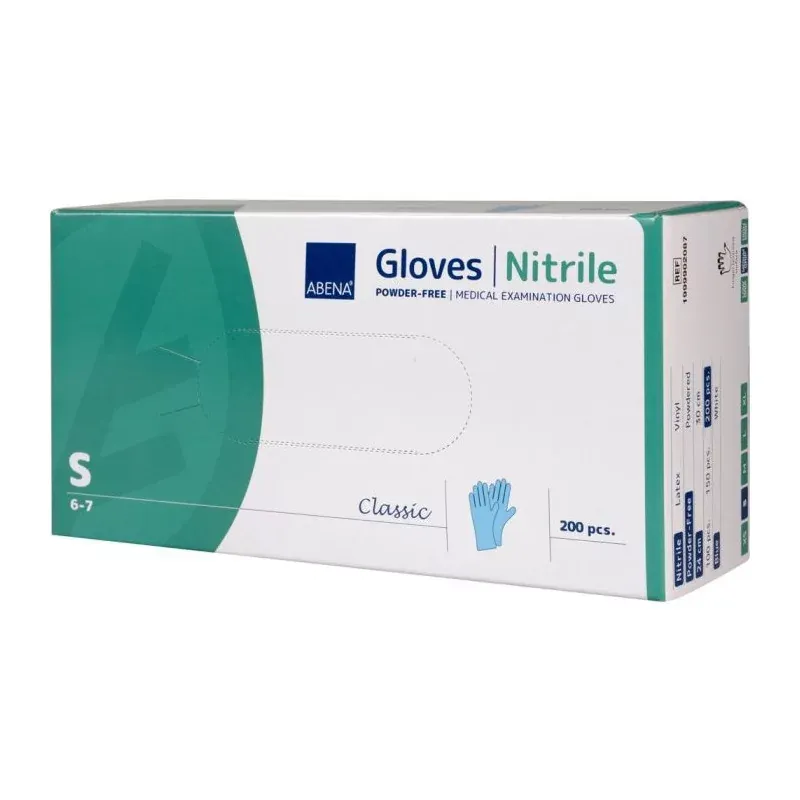 Abena Gants Nitrile Non Poudrés Taille S 6-7 X100 - Univers Pharmacie