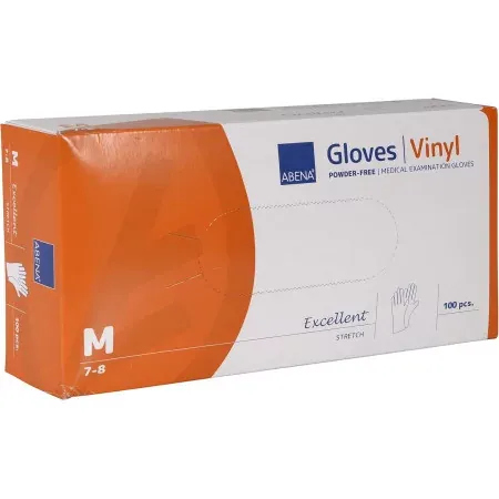 Abena Gants Vinyle Non Poudrés Taille M 7-8 X100 - Univers Pharmacie