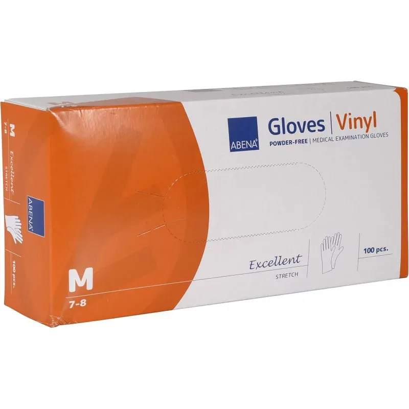 Abena Gants Vinyle Non Poudrés Taille M 7-8 X100 - Univers Pharmacie