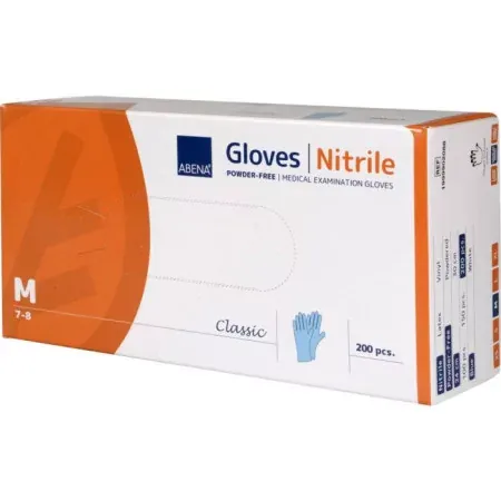 Abena Gants Nitrile Non Poudrés Taille M 7-8 X100- Univers Pharmacie