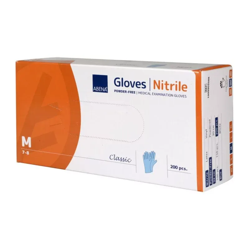 Abena Gants Nitrile Non Poudrés Taille M 7-8 X100- Univers Pharmacie
