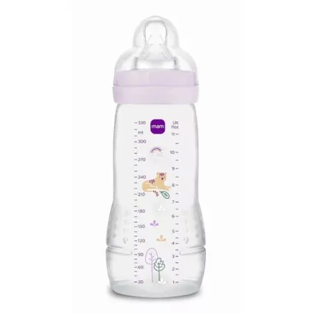 MAM Easy Active Biberon 2ème Âge Lilas 330ml - Univers Pharmacie
