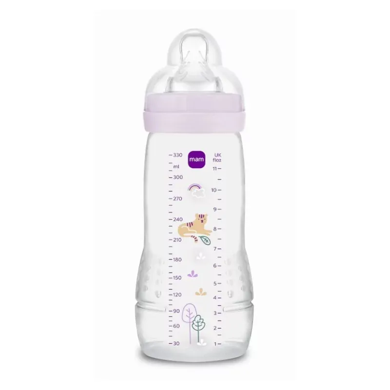 MAM Easy Active Biberon 2ème Âge Lilas 330ml - Univers Pharmacie