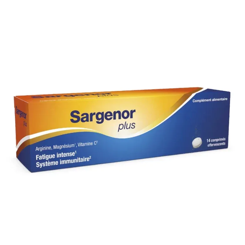 Sargenor Plus Arginine Magnésium Vitamine C 14 comprimés effervescents