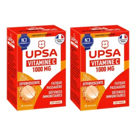 UPSA Vitamine C 1000mg 2x20 comprimés effervescents - Univers Pharmacie