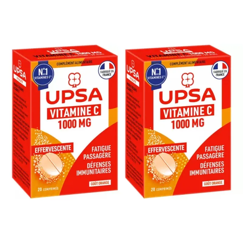 UPSA Vitamine C 1000mg 2x20 comprimés effervescents - Univers Pharmacie