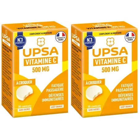UPSA Vitamine C 500mg 2x20 comprimés à croquer - Univers Pharmacie