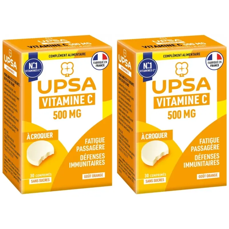 UPSA Vitamine C 500mg 2x20 comprimés à croquer - Univers Pharmacie