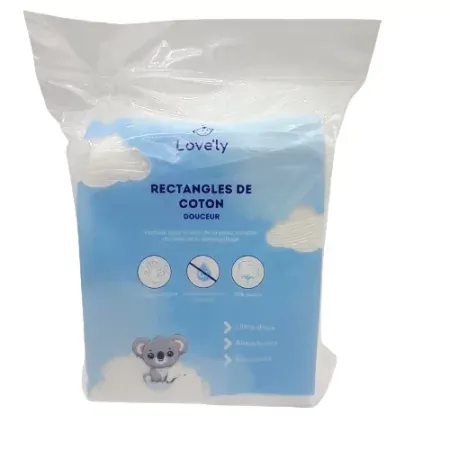 Love'ly Rectangles de Coton Douceur X180 - Univers Pharmacie