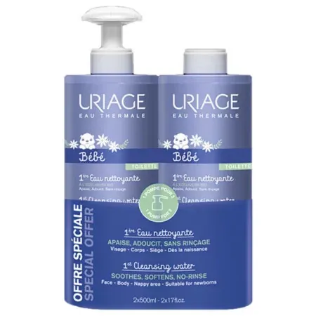 Uriage Bébé 1ère Eau Nettoyante 2X500ml