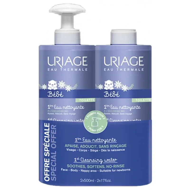 Uriage Bébé 1ère Eau Nettoyante 2X500ml