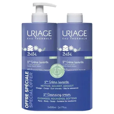 Uriage Bébé 1ère Crème Lavante 2X500ml - Univers Pharmacie
