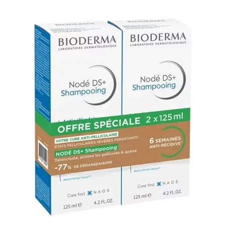 Bioderma Nodé DS+ Shampooing Antipelliculaire 2X125ml - Univers Pharmacie