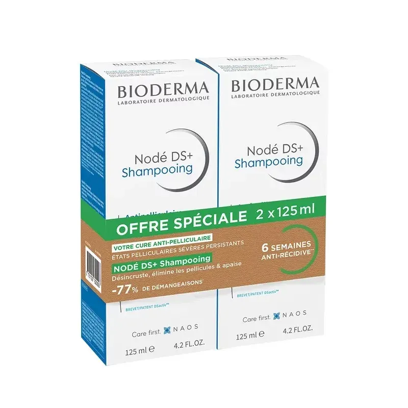 Bioderma Nodé DS+ Shampooing Antipelliculaire 2X125ml - Univers Pharmacie