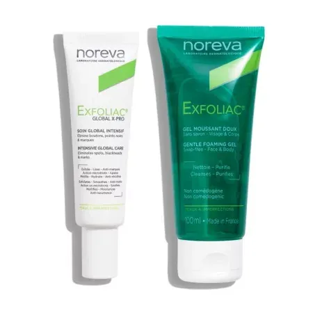 Noreva Exfoliac Duo Global X-PRO 30ml + Gel Moussant Doux 100ml - Univers Pharmacie