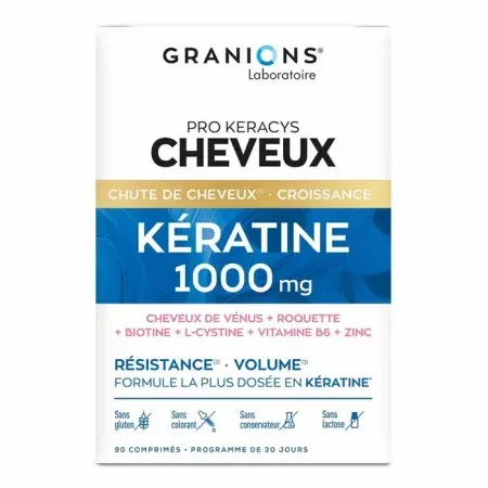 Granions Pro Keracys Cheveux Kératine 1000mg 90 comprimés - Univers Pharmacie
