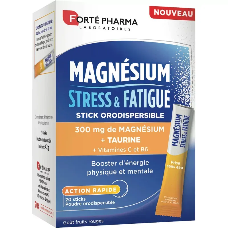 Forté Pharma Magnésium Stress & Fatigue 20 sticks - Univers Pharmacie