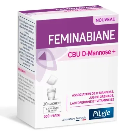 PiLeJe Feminabiane CBU D-Mannose+ Goût Fraise 10 sachets - Univers Pharmacie